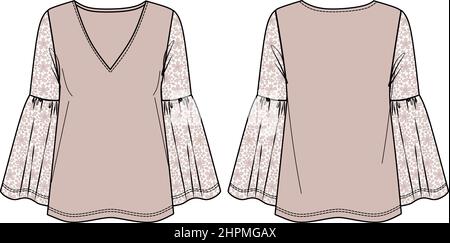 Mini Top Donna Svasato A Maniche Lunghe Con Stampa Leopardo – Morbido E Elasticizzato (Taglia 56/58 IT, 95% Viscosa 5% Elastan)