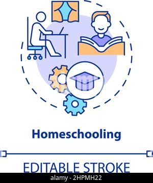 Icona concetto di homeschooling Illustrazione Vettoriale