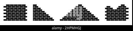 Set di icone vettoriali di mattoni. Logo Bricks. Illustrazione vettoriale isolata su sfondo bianco Illustrazione Vettoriale