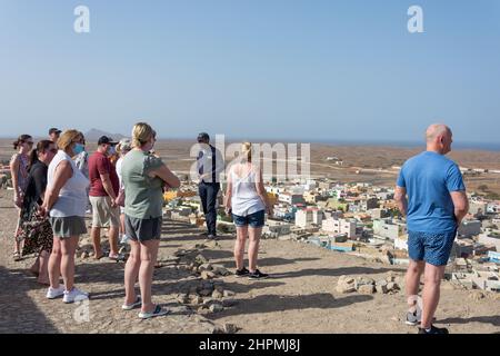 Visita in gruppo della città da Monte Curral, Espargos, SAL (IIha do SAL), República de Cabo (Capo Verde) Foto Stock