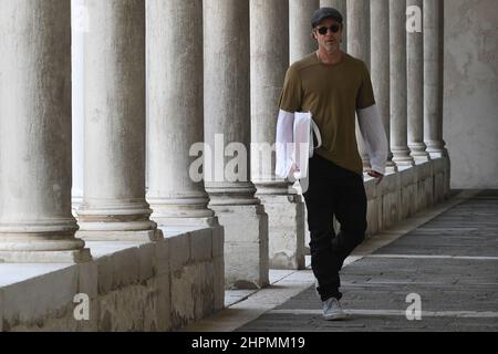 Brad Pitt visita la Fondazione Cini sull'Isola di San Giorgio a Venezia Foto Stock