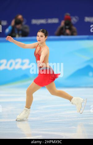 Alysa Liu (USA), 15 FEBBRAIO 2022 - Pattinaggio di figura : programma corto della donna durante i Giochi invernali olimpici di Pechino 2022 allo Stadio indoor della capitale Foto Stock