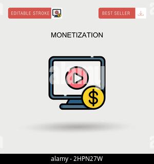 Monetizzazione semplice icona vettoriale. Illustrazione Vettoriale