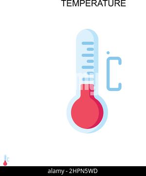 Icona vettore semplice temperatura. Modello di disegno del simbolo di illustrazione per l'elemento dell'interfaccia utente mobile Web. Illustrazione Vettoriale