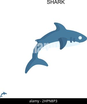 Shark semplice icona vettoriale. Modello di disegno del simbolo di illustrazione per l'elemento dell'interfaccia utente mobile Web. Illustrazione Vettoriale