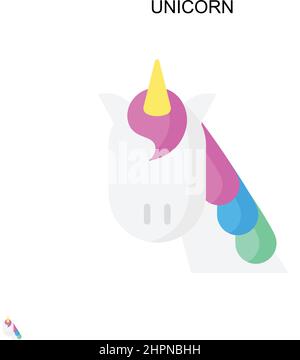 Icona vettore semplice Unicorn. Modello di disegno del simbolo di illustrazione per l'elemento dell'interfaccia utente mobile Web. Illustrazione Vettoriale