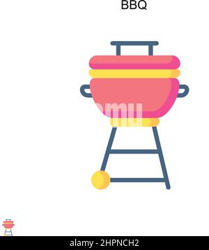 Icona vettore semplice BBQ. Modello di disegno del simbolo di illustrazione per l'elemento dell'interfaccia utente mobile Web. Illustrazione Vettoriale