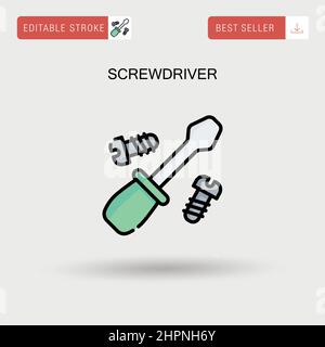Cacciavite semplice icona vettoriale. Illustrazione Vettoriale
