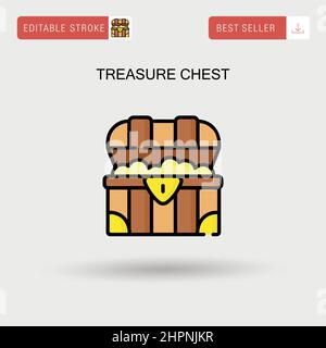 Tesoro Chest semplice icona vettoriale. Illustrazione Vettoriale