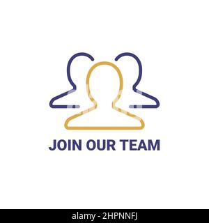 Unisciti all'icona della persona associata al team. È stato richiesto un membro del gruppo di appartenenza del gruppo Vector Join Team Illustrazione Vettoriale