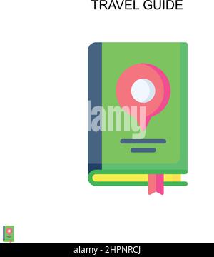 Guida di viaggio semplice icona vettoriale. Modello di disegno del simbolo di illustrazione per l'elemento dell'interfaccia utente mobile Web. Illustrazione Vettoriale