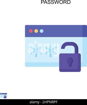 Password semplice icona vettore. Modello di disegno del simbolo di illustrazione per l'elemento dell'interfaccia utente mobile Web. Illustrazione Vettoriale