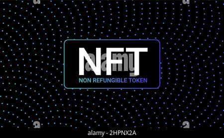 Moneta vettoriale digitale non fungibile token NFT. Logo digitale vettoriale NFT crypto altcoin Illustrazione Vettoriale