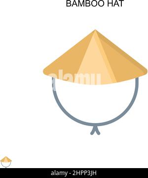 Cappello di bambù semplice icona vettoriale. Modello di disegno del simbolo di illustrazione per l'elemento dell'interfaccia utente mobile Web. Illustrazione Vettoriale