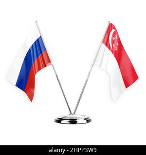 Due tabulatori isolati su sfondo bianco 3D illustrazione, russia e singapore Foto Stock