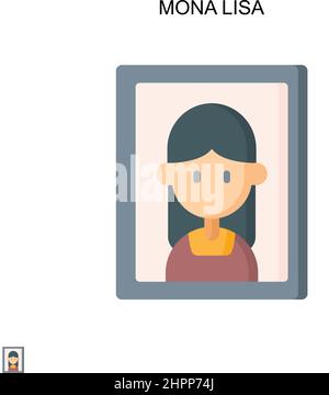 Icona semplice vettore Mona lisa. Modello di disegno del simbolo di illustrazione per l'elemento dell'interfaccia utente mobile Web. Illustrazione Vettoriale