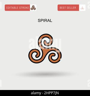 Icona vettore semplice a spirale. Illustrazione Vettoriale