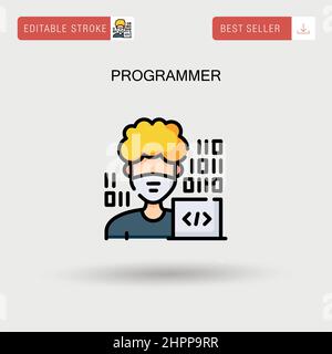 Programmatore semplice icona vettoriale. Illustrazione Vettoriale