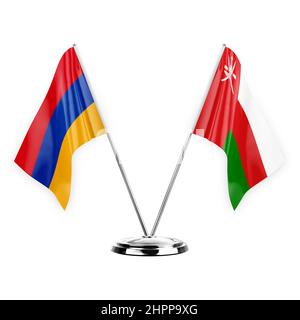 Due tabulatori isolati su sfondo bianco 3D illustrazione, armenia e oman Foto Stock