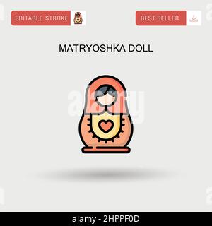 Matryoshka bambola semplice icona vettoriale. Illustrazione Vettoriale