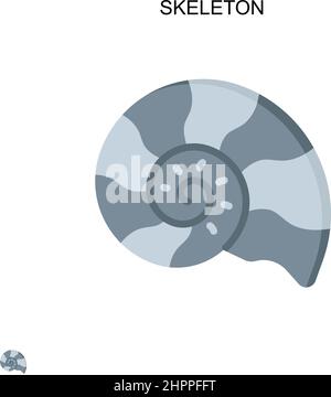 Icona vettore semplice scheletro. Modello di disegno del simbolo di illustrazione per l'elemento dell'interfaccia utente mobile Web. Illustrazione Vettoriale
