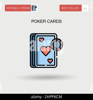 Carte da poker semplice icona vettoriale. Illustrazione Vettoriale