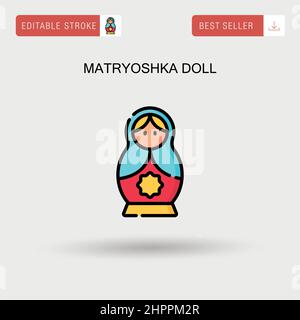 Matryoshka bambola semplice icona vettoriale. Illustrazione Vettoriale