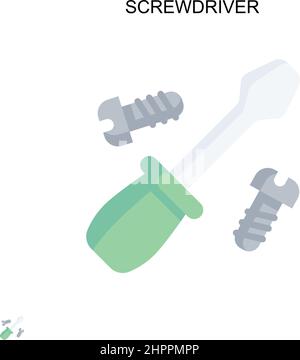 Cacciavite semplice icona vettoriale. Modello di disegno del simbolo di illustrazione per l'elemento dell'interfaccia utente mobile Web. Illustrazione Vettoriale