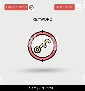 Icona vettore semplice per parola chiave. Illustrazione Vettoriale
