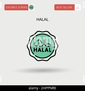 Icona vettore semplice Halal. Illustrazione Vettoriale