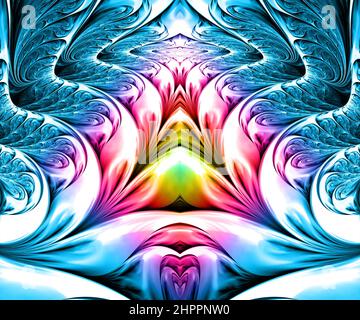 Grafica frattale astratta colorata generata dal computer Foto Stock