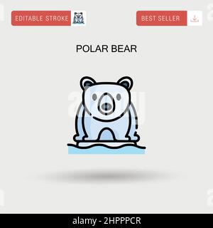 Icona vettoriale semplice dell'orso polare. Illustrazione Vettoriale