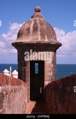 Famoso Castillo San Felipe del Morro (El Morro), una cittadella di San Juan, Porto Rico Foto Stock