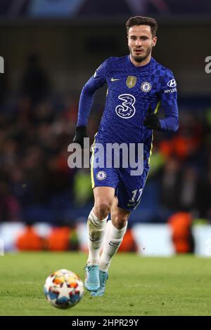 Londra, Inghilterra, 22nd febbraio 2022. Saul Ñiguez di Chelsea durante la partita della UEFA Champions League a Stamford Bridge, Londra. Il credito d'immagine dovrebbe leggere: Paul Terry / Sportimage Foto Stock