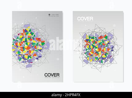 Astratto rotto sfondo di vetro colorato. Elementi colorati vettoriali Illustrazione Vettoriale