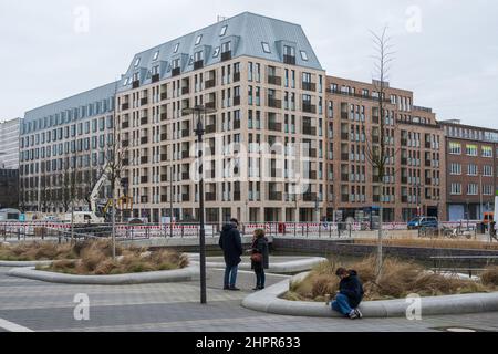 Die Kieler Innenstadt um die Holstenstraße im Jan 2022 Wegen der Corona-Vorschriften nur wenig frequentiert Foto Stock