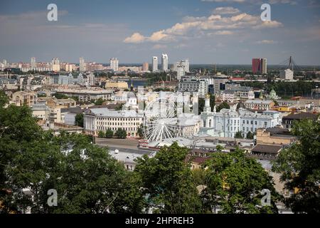 Vista aerea della città di Kiev in Ucraina Foto Stock