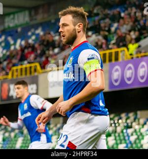 Jamie Mulcrew - Linfield Vs Larne nella Danske Bank Premiership, martedì 8th febbraio 2022 a Windsor Park, Belfast. Foto Stock
