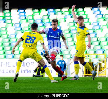 Matthew Clarke - Linfield Vs Dungannon Swifts in the Danske Bank Premiership sabato 30th ottobre 2021 a Windsor Park, Belfast. Foto Stock