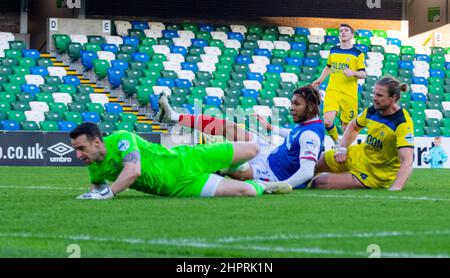 Matt Green - Linfield Vs Dungannon Swifts in the Danske Bank Premiership, sabato 30th ottobre 2021 a Windsor Park, Belfast. Foto Stock