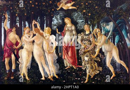 Sandro Botticelli, Primavera (primavera), pittura rinascimentale, circa 1480 Foto Stock