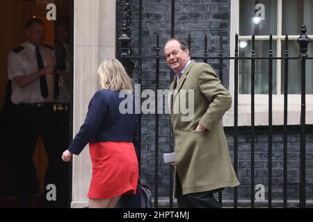 Stephen Hammond arriva a Downing Street, Londra. Data foto: Mercoledì 23 febbraio 2022. Foto Stock