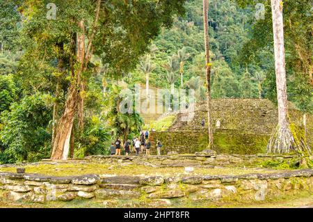 Vista sulle terrazze della Città perduta/Ciudad Perdida in Colombia Foto Stock