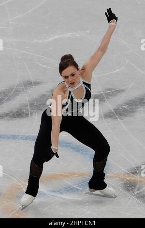 Pechino, Hebei, Cina. 15th Feb 2022. Josefin Taljegard (SWE) nel breve programma di pattinaggio femminile durante i Giochi Olimpici invernali di Pechino 2022 al Capital Indoor Stadium. (Credit Image: © David G. McIntyre/ZUMA Press Wire) Foto Stock