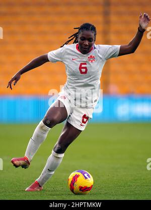 Deanne Rose in Canada durante la partita della Coppa Arnold Clark allo stadio Molineux di Wolverhampton. Data foto: Mercoledì 23 febbraio 2022. Foto Stock