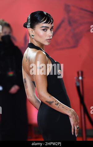 Londra, Regno Unito. 23 febbraio 2022. Zoe Kravitz partecipa alla proiezione speciale del Batman al cinema BFI IMAX di Londra. Data foto: Mercoledì 23 febbraio 2022. Il credito fotografico dovrebbe essere: Matt Crossick/Empics/Alamy Live News Foto Stock