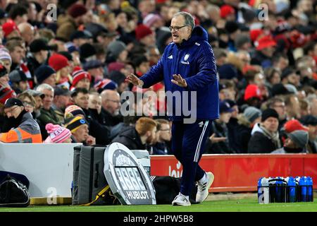 Marcelo Bielsa il manager del Leeds United a margine del gioco Foto Stock