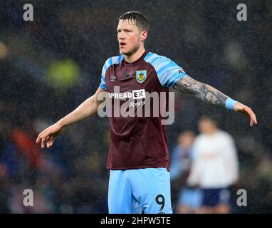 23rd febbraio 2022; Turf Moor, Burnley, Lancashire, Inghilterra; Premier League Football, Burnley contro Tottenham Hotspur; Wout Weghorst di Burnley Foto Stock