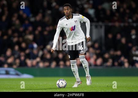 LONDRA, REGNO UNITO. FEBBRAIO 23rd durante la partita Sky Bet Championship tra Fulham e Peterborough a Craven Cottage, Londra mercoledì 23rd febbraio 2022. (Credit: Federico Maranesi | MI News) Credit: MI News & Sport /Alamy Live News Foto Stock