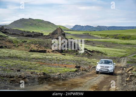 Strada sterrata per Pakgil, Islanda Foto Stock